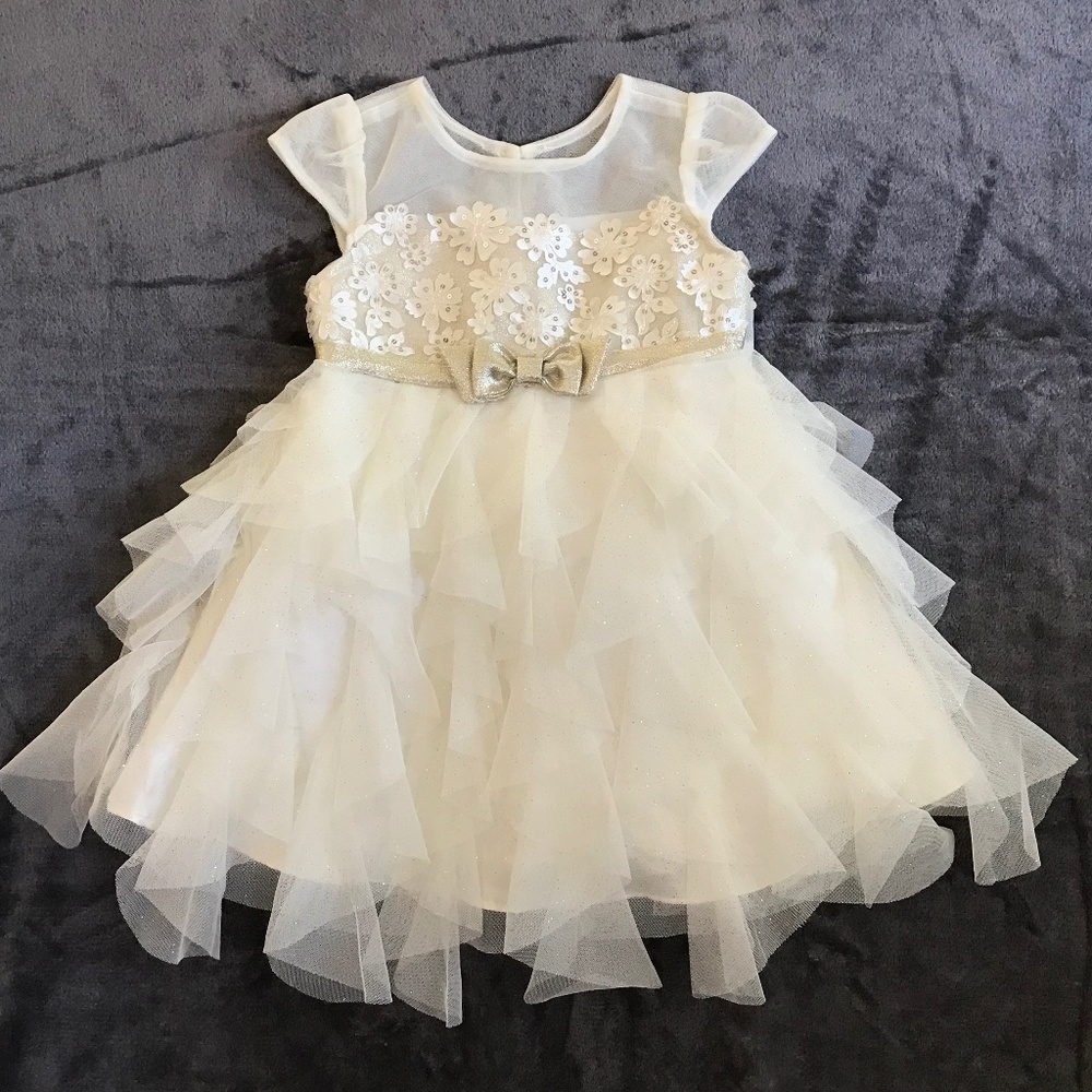 Girls Holiday Dress Size 2T Tulle Dress Party Sequined Ruffles JONA MICHELLE
